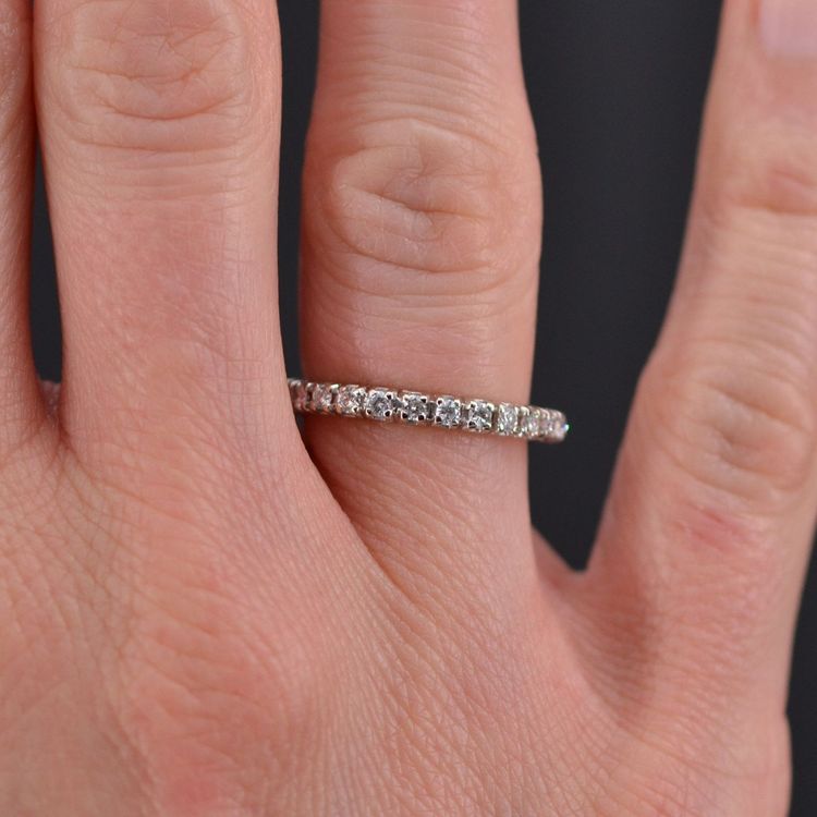Alliance Or Blanc Diamants à Griffes