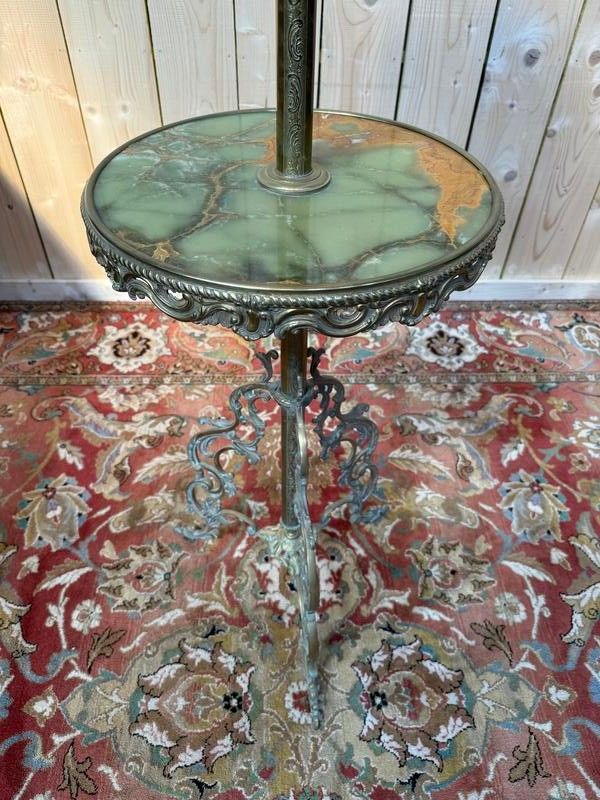 Lampione di bronzo e onice di stile Napoleone III