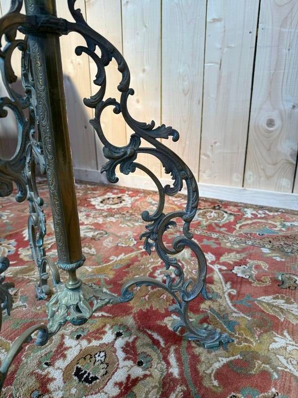 Lampione di bronzo e onice di stile Napoleone III