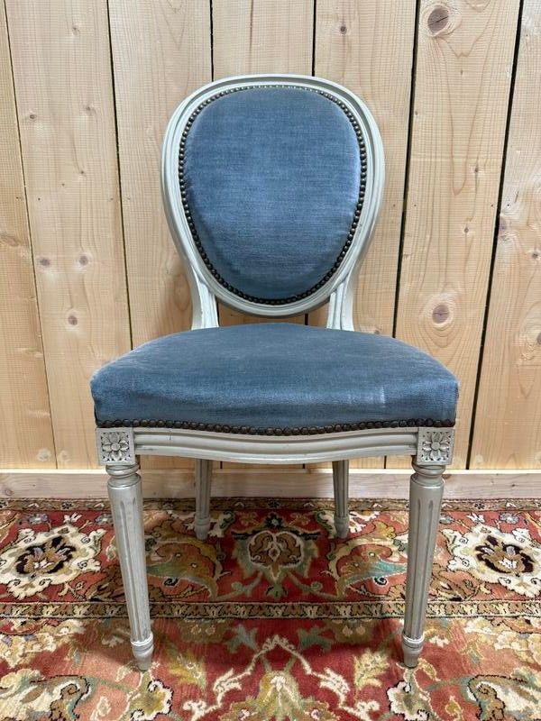 Suite von 6 Louis XVI -Stilmedaillons Stühle