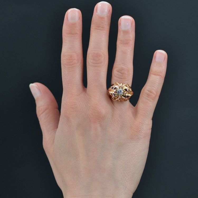 Anello vintage con cupola di diamanti