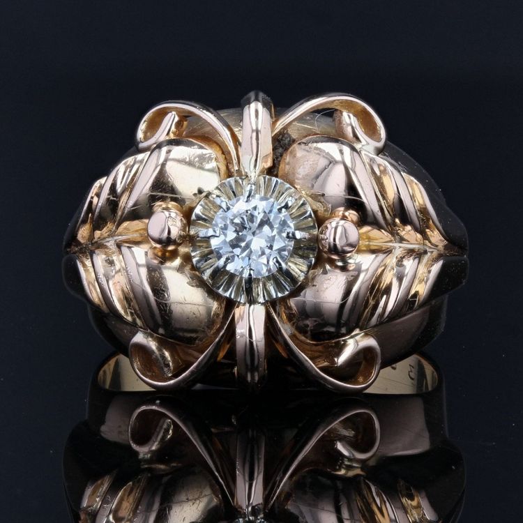 Anello vintage con cupola di diamanti