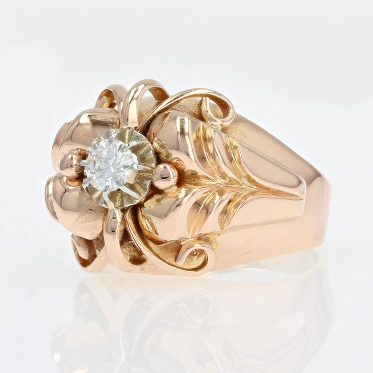 Anello vintage con cupola di diamanti