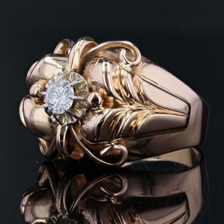 Anello vintage con cupola di diamanti