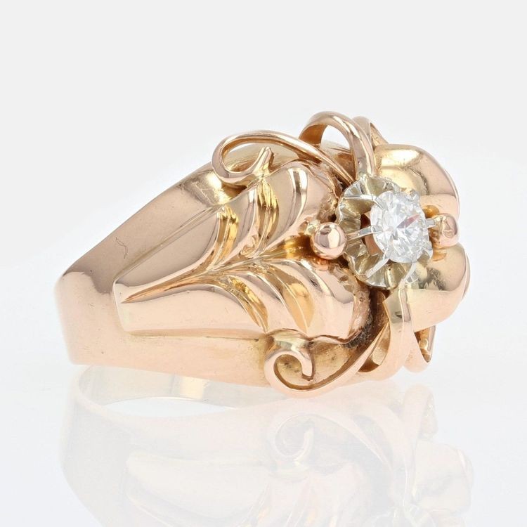 Anello vintage con cupola di diamanti