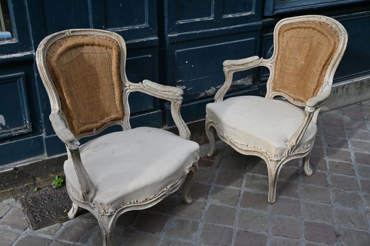 Pair of fireside cabriolets attributed to Delannois