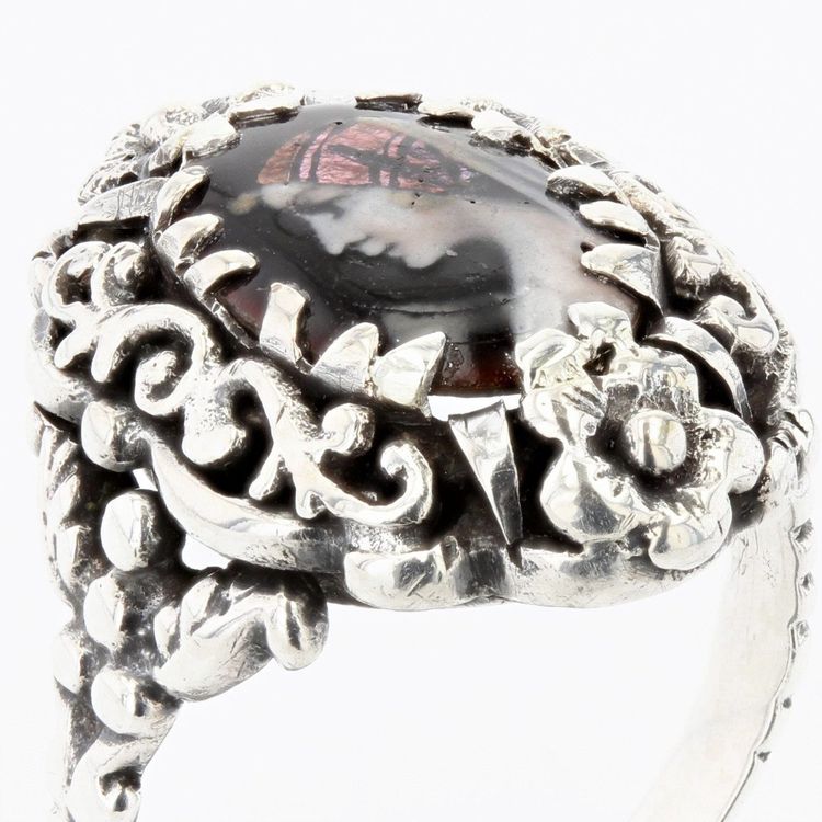 Antiker Silber-Emaille-Ring