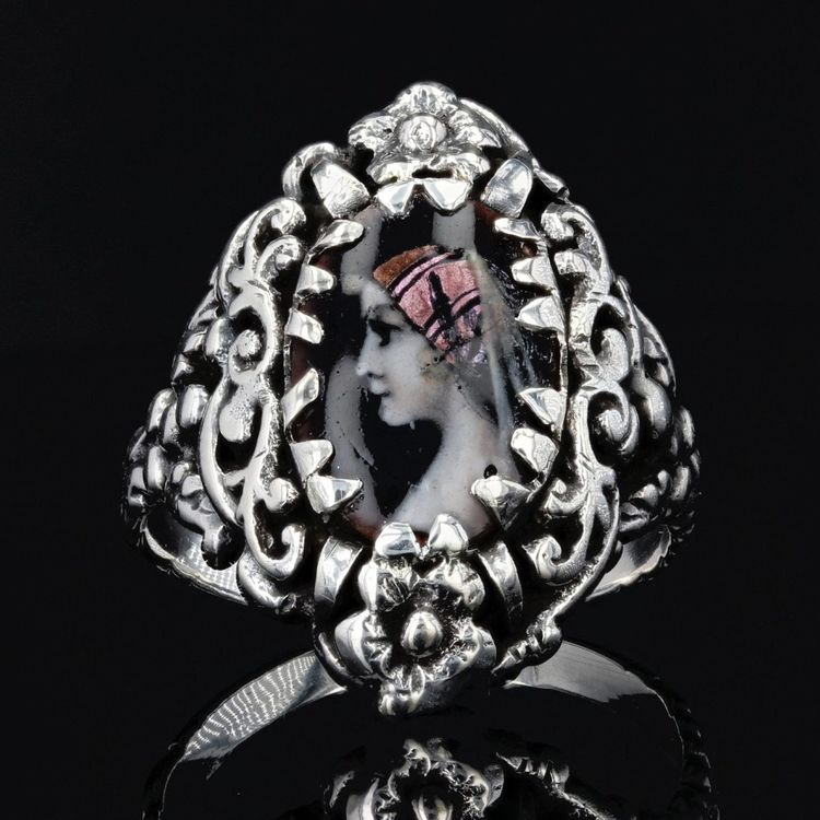 Antiker Silber-Emaille-Ring