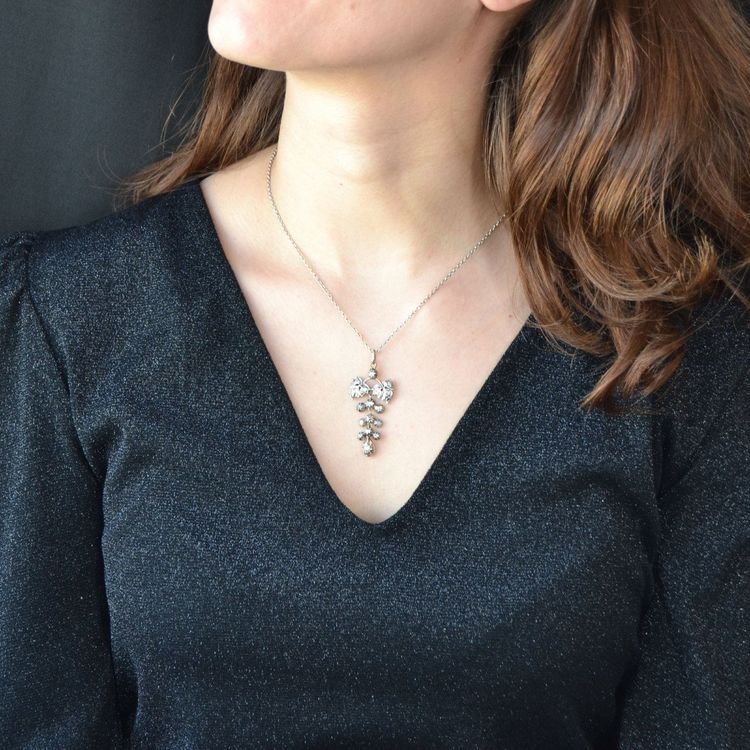 Old Silver Gold Diamonds Pendant