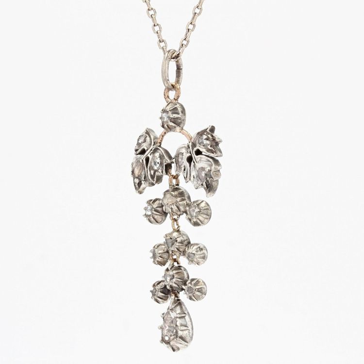 Old Silver Gold Diamonds Pendant