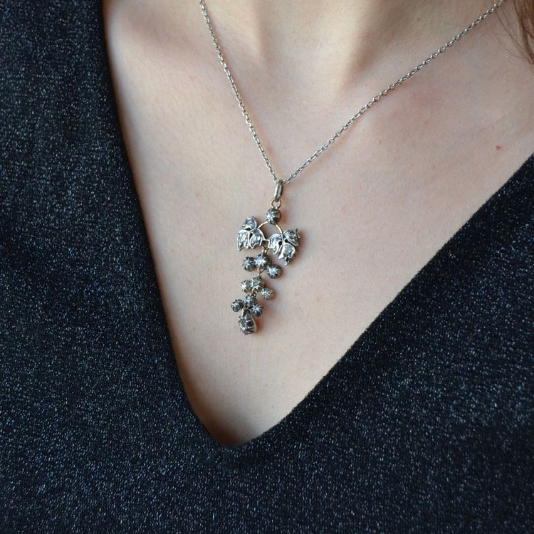 Old Silver Gold Diamonds Pendant