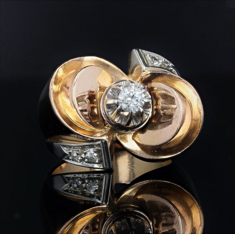 Retro Diamant-Knotenring