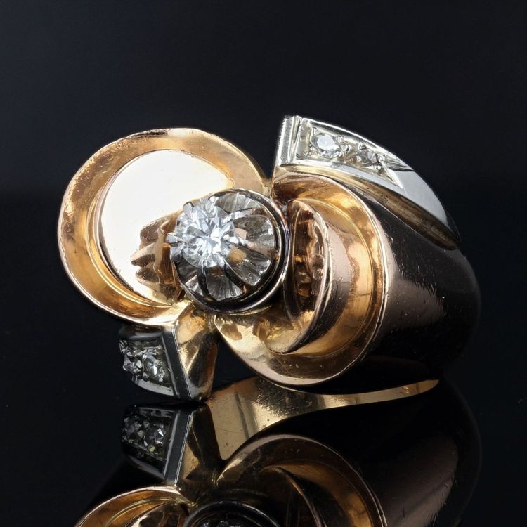 Retro Diamant-Knotenring
