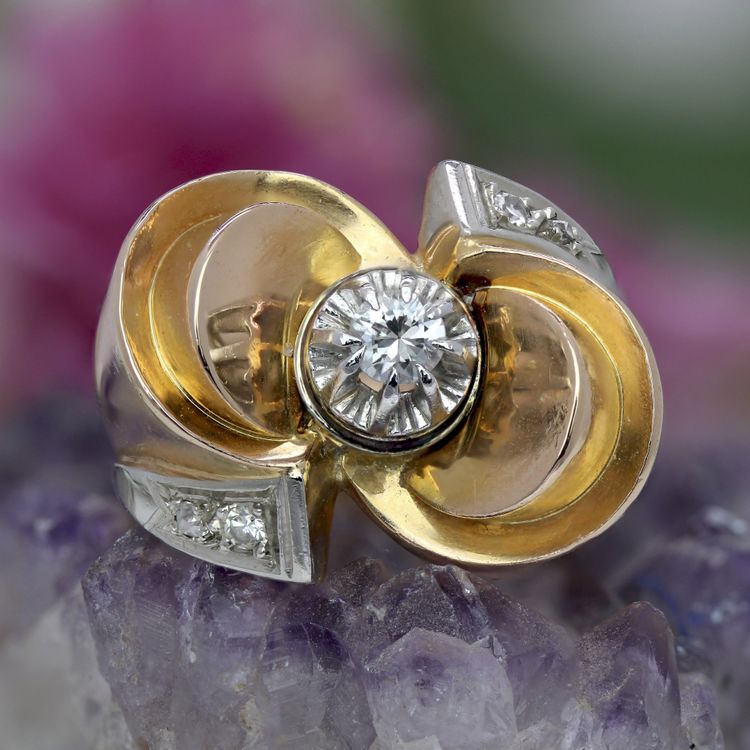 Retro Diamant-Knotenring