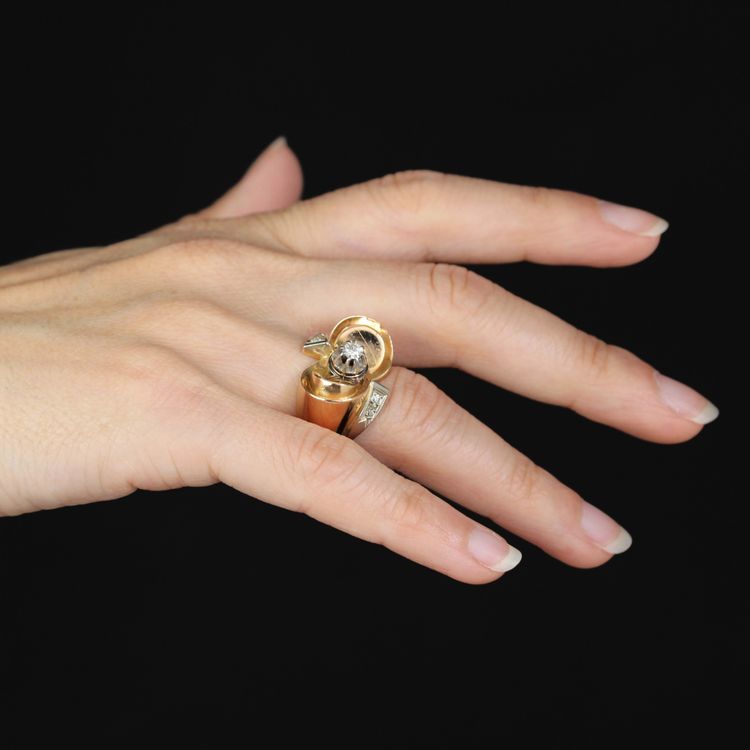 Retro Diamant-Knotenring
