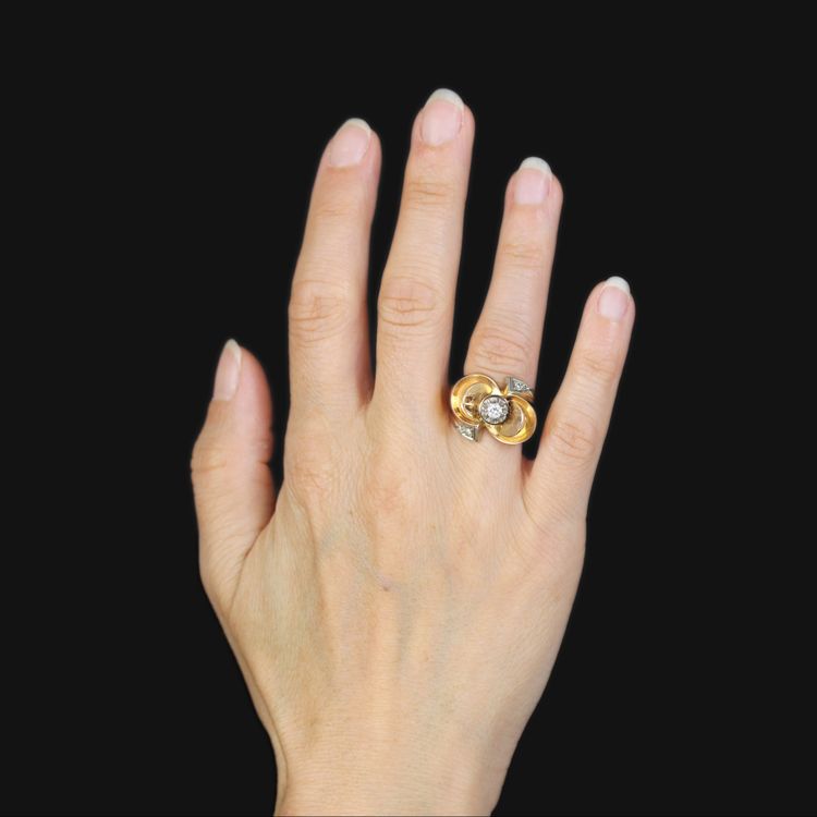 Retro Diamant-Knotenring