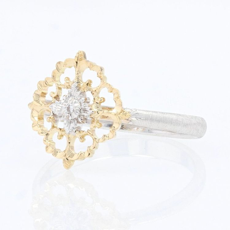 Yellow And White Gold Diamond Ring Arabesques Small Model