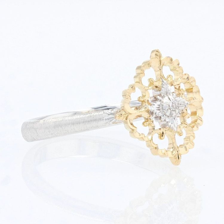 Yellow And White Gold Diamond Ring Arabesques Small Model