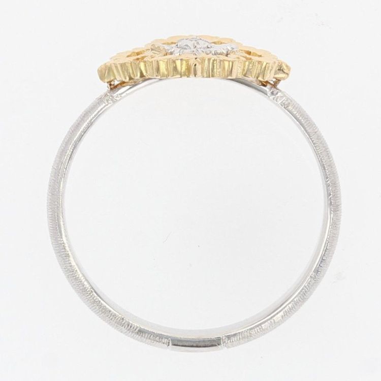 Yellow And White Gold Diamond Ring Arabesques Small Model