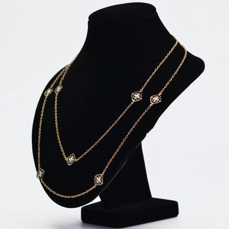 Sautoir Diamants Ors Jaune Et Blanc Arabesques