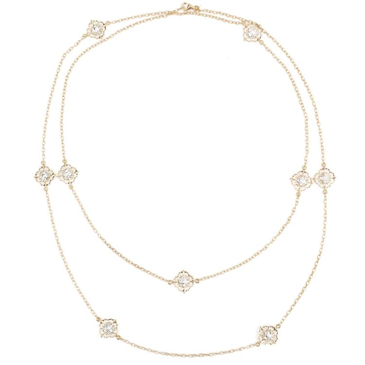 Sautoir Diamants Ors Jaune Et Blanc Arabesques