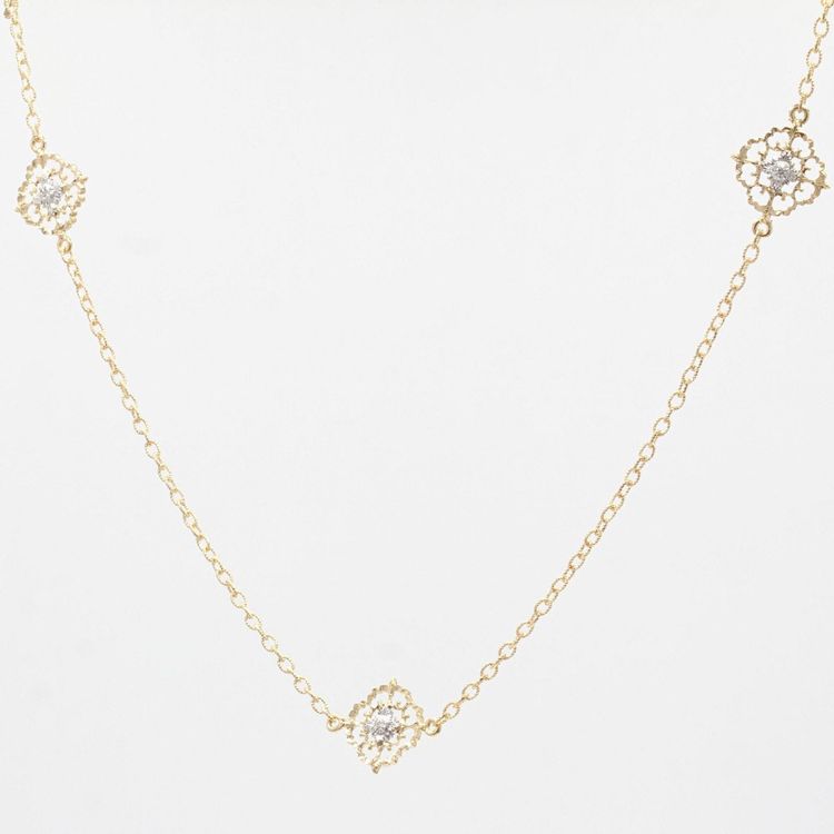 Sautoir Diamants Ors Jaune Et Blanc Arabesques