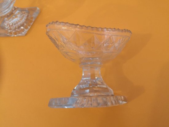 Paire de salière poivrière en cristal - XIXème siècle 