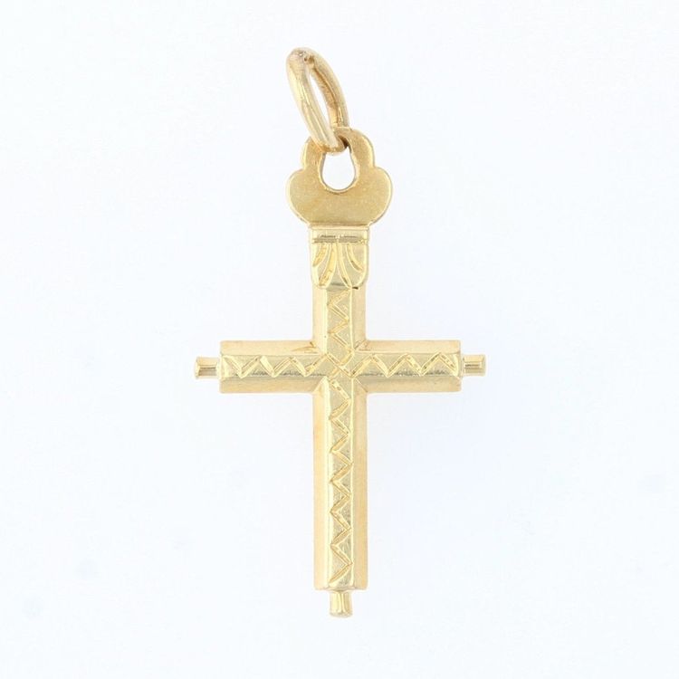 Croix Régionale Ciselée Or Jaune