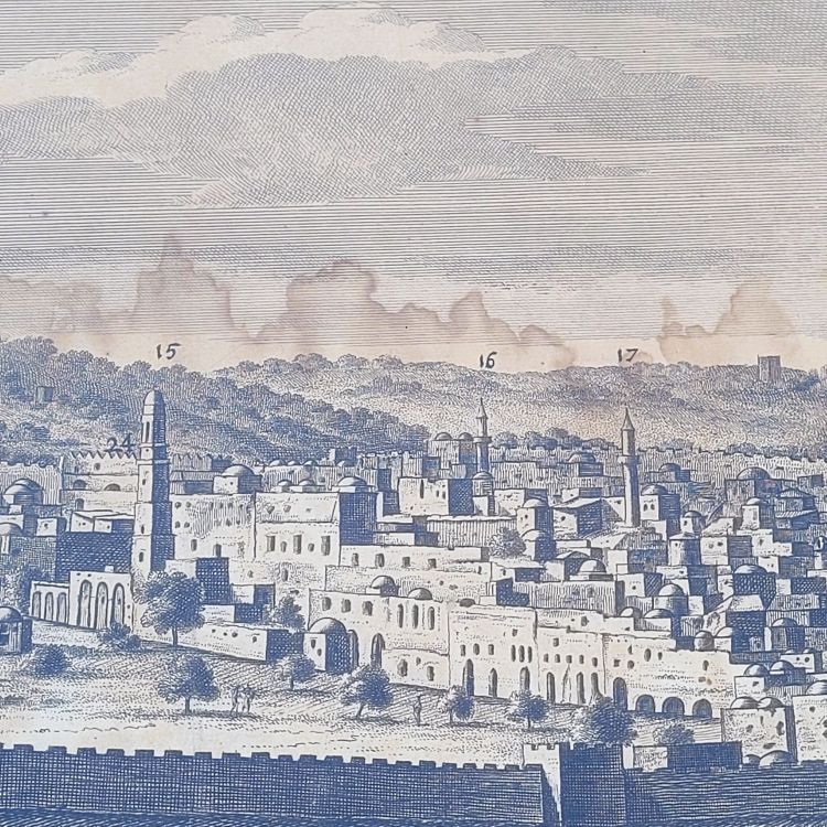 Panoramic views of Jerusalem in Scio, Framed engravings, 19th century