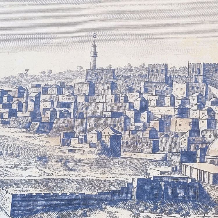 Panoramic views of Jerusalem in Scio, Framed engravings, 19th century