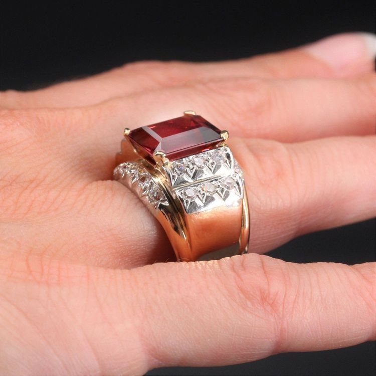 Bague Tank Tourmaline Et Diamants