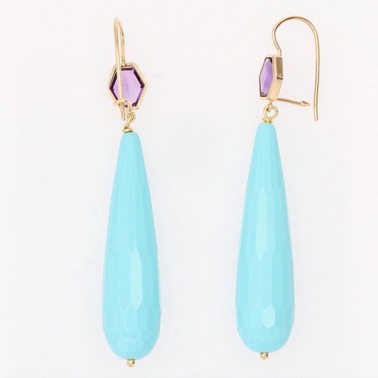 Amethyst und Türkis Ohrhänger