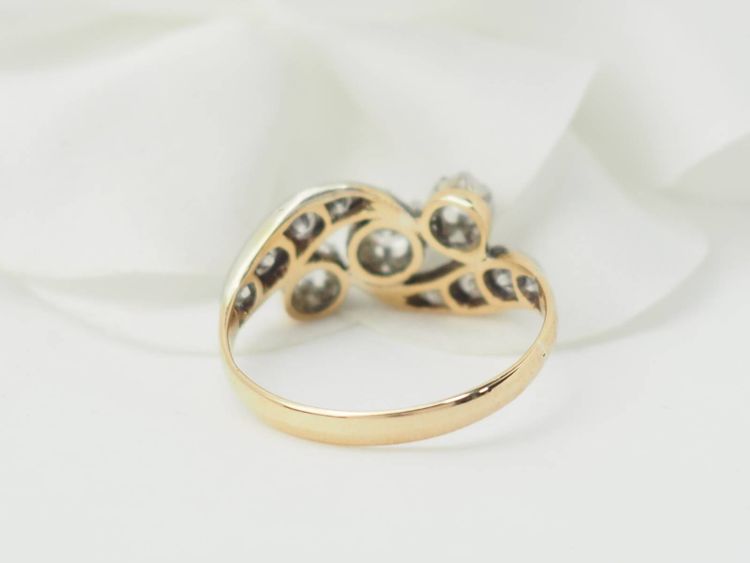 Antiker zweifarbiger Gold- und Diamantring