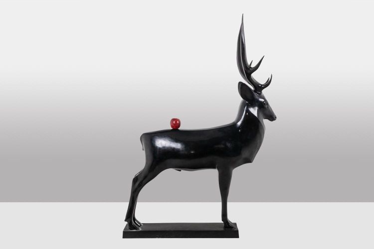 François Pompon. Deer, life-size bronze sculpture. Edition 2006.LS659260003D