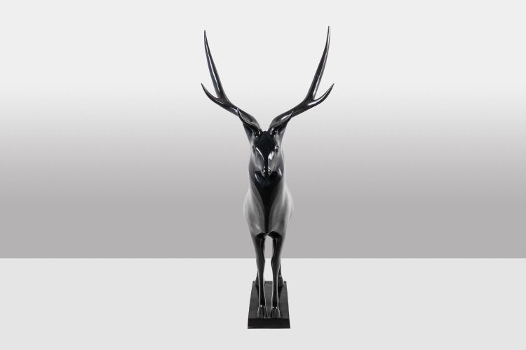 François Pompon. Deer, life-size bronze sculpture. Edition 2006.LS659260003D