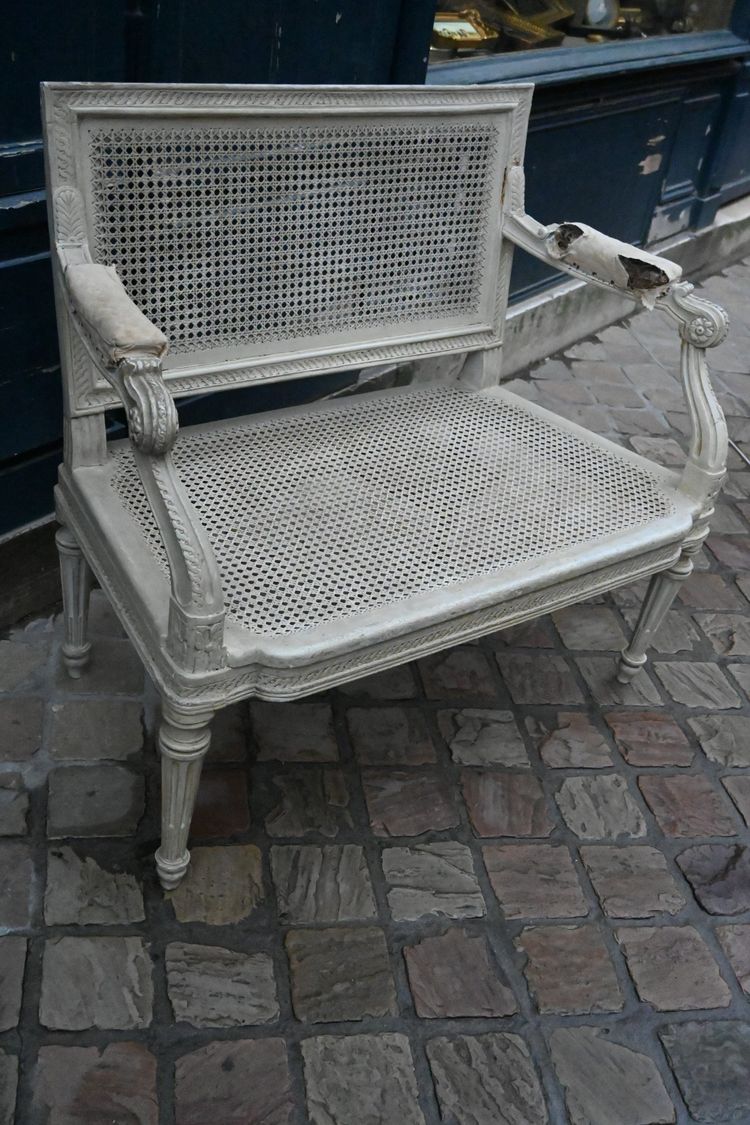 Charming little Louis XVI caned sofa