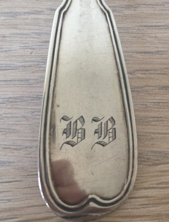 Stew spoon - Solid silver - Circa 1819-1838
