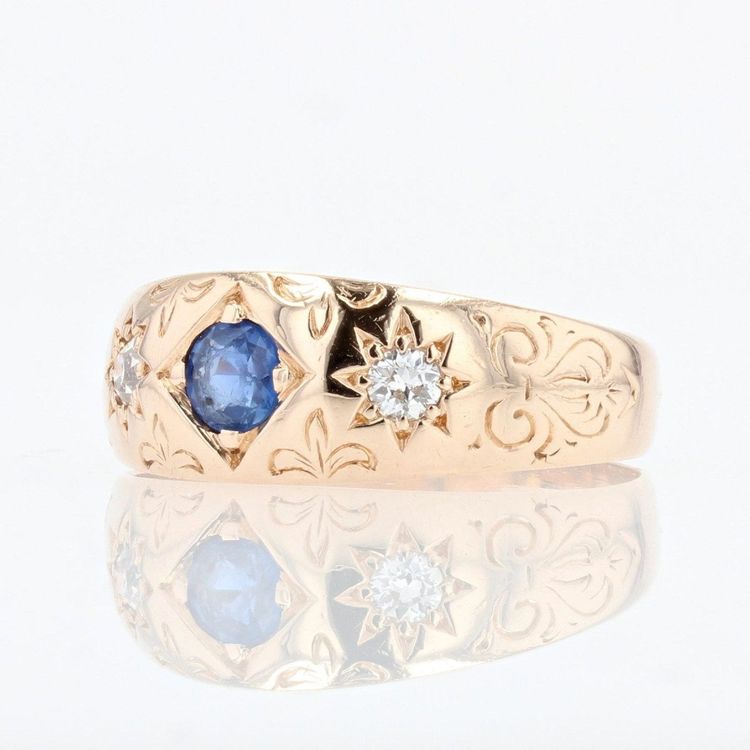 Armreif aus Roségold mit Saphir und Diamanten