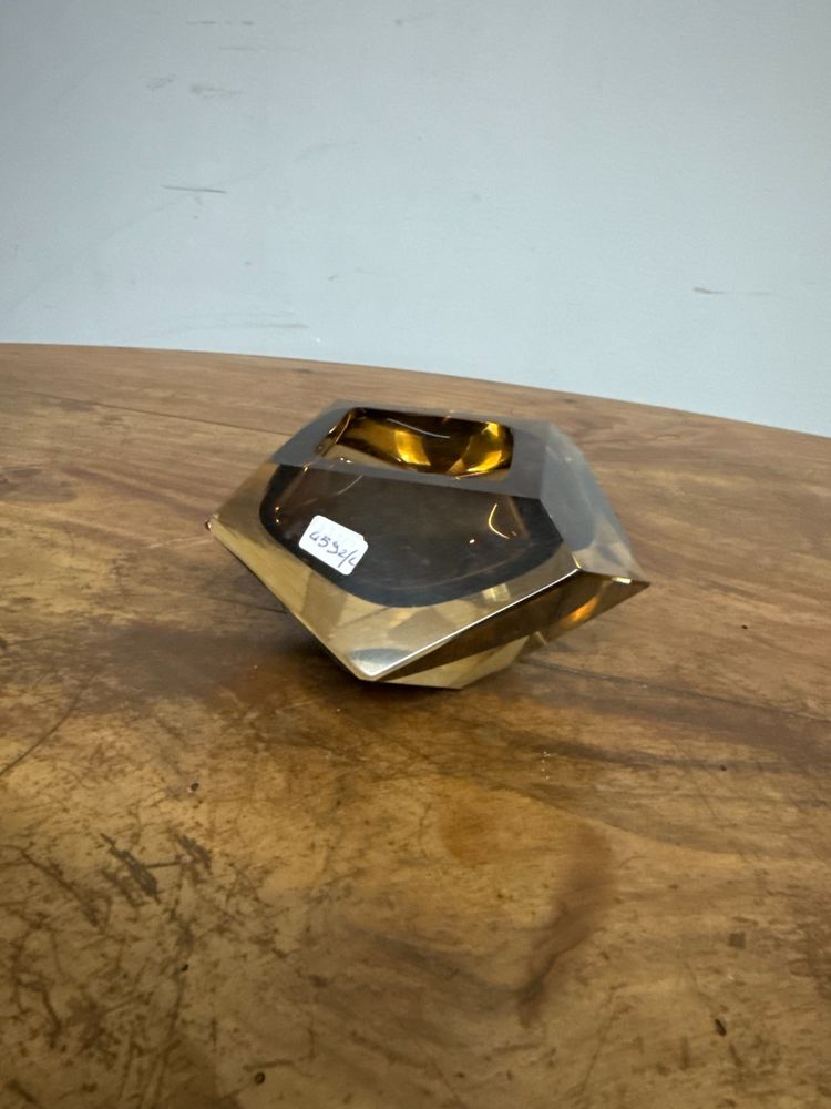 Posacenere/svuota tasche in vetro sommerso anni '70, 9x16cm