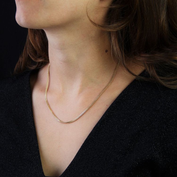 Chaîne Or Jaune Maille Gourmette Limée
