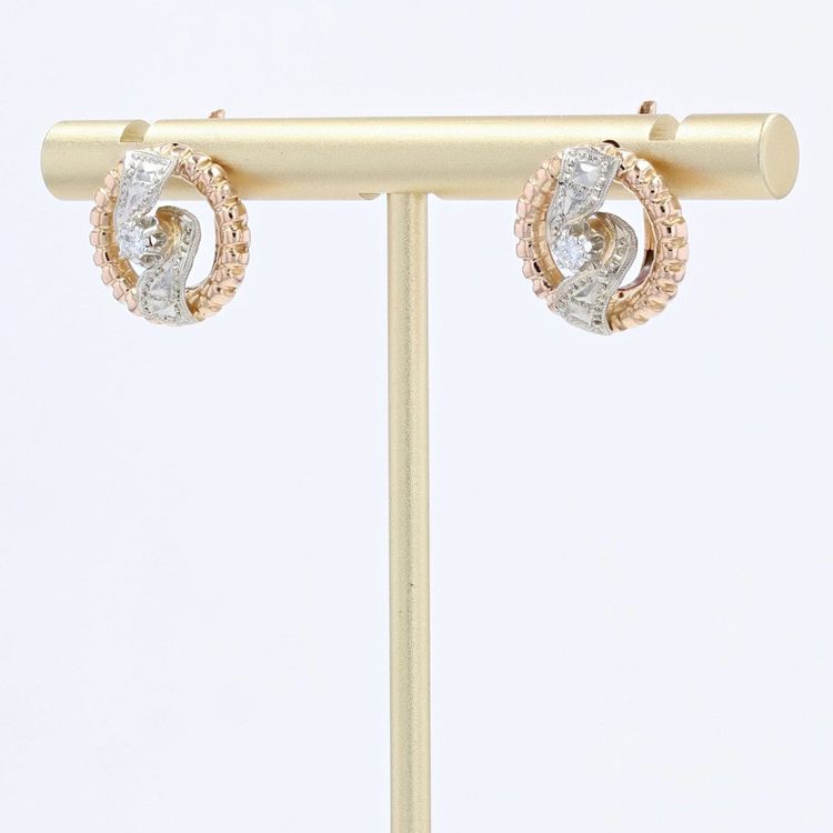 Vintage Retro Diamond Earrings