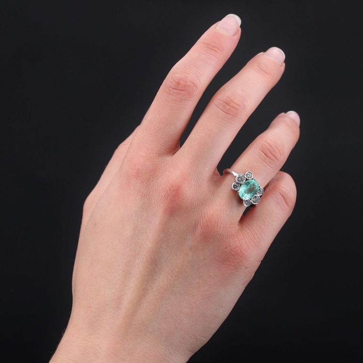 Paraiba-Turmalin- und Diamantring