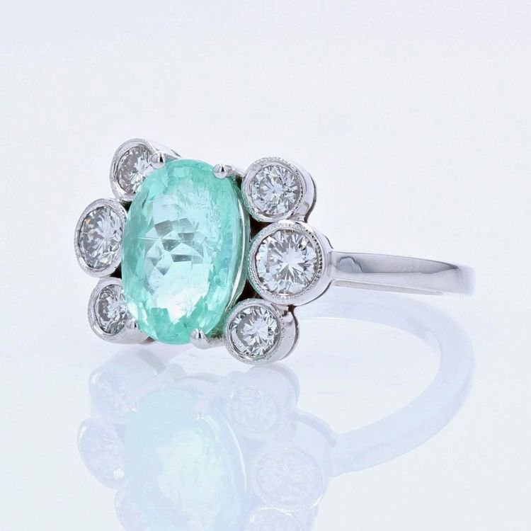Paraiba-Turmalin- und Diamantring