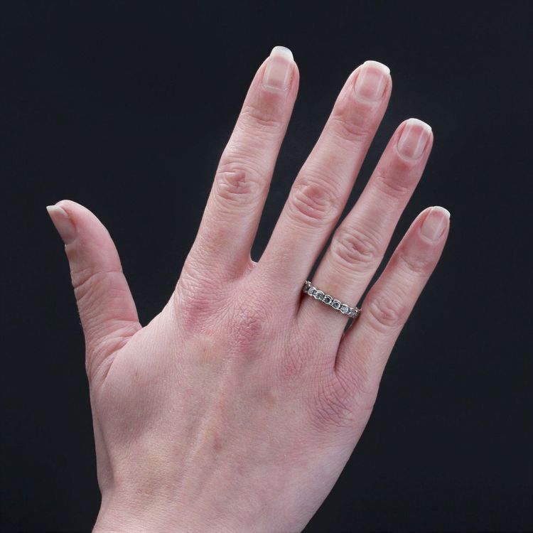 Full Round Diamond Wedding Band