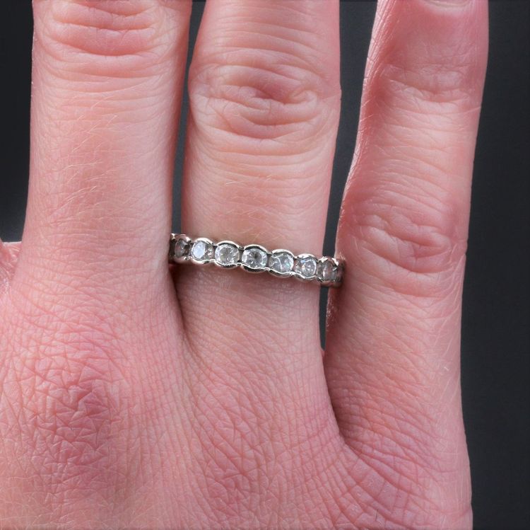 Full Round Diamond Wedding Band