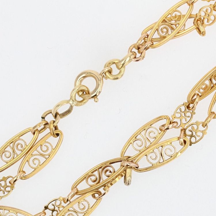 Bracelet Ancien Or Double Rang Filigrané