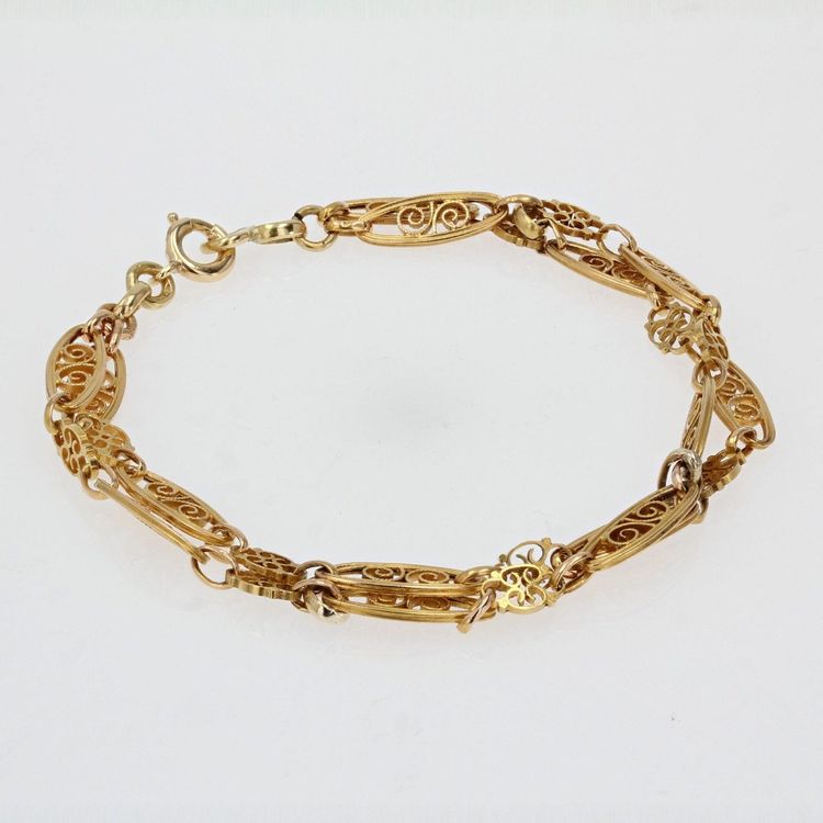 Bracelet Ancien Or Double Rang Filigrané