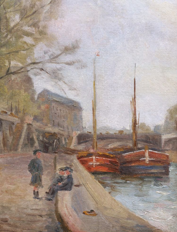 École FRANÇAISE début XXème siècle, Écoliers sur les quais de Seine