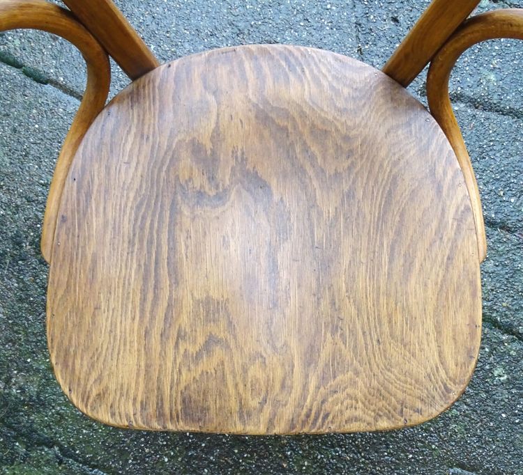 Thonet Nr. 6150 Bürostuhl von 1911, sattelförmiger Holzsitz - Bugholz -