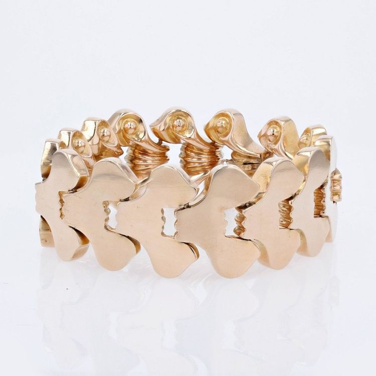 Bracelet Tank Reversible En Or Jaune